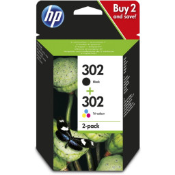 (2) C.t.HP #302 negro + #302 color  (combo pack) Deskjet 1110 Officejet 3830  190p./165p. *