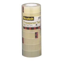 (8) Cinta SCOTCH 550 transparente 19mmx33m (pack acordeón de 8 rollos)