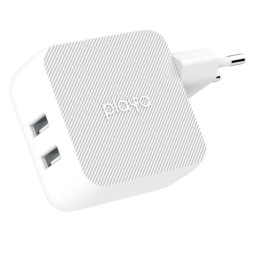 DUAL USB CHARGER 12W WHT