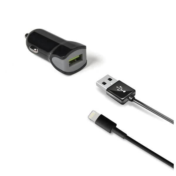 CARGADOR COCHE 2,4 A+CABLE APPLE