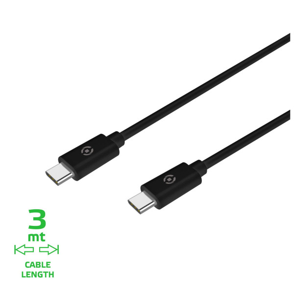 CABLE USBC A USBC 60W 3M NEGRO