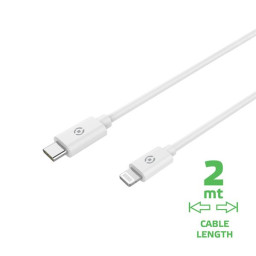 CABLE TIPO C A LIGHTNING 2M BLANCO