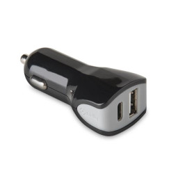 CARGADOR COCHE USB 1A Y TIPO C 3A
