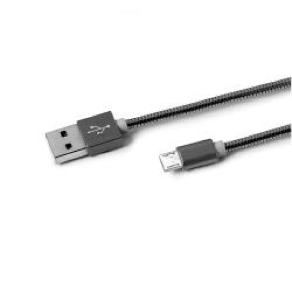 CABLE MICRO USB METAL PLATEADO