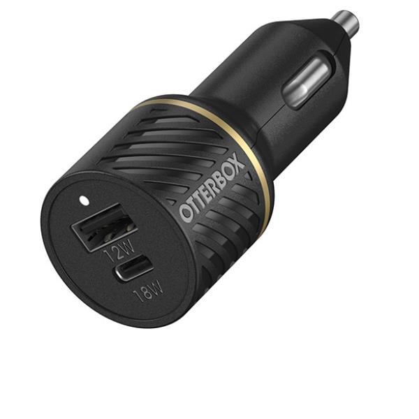 OB CAR CHARG 30W USB-C+USB-A PD BLK