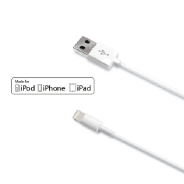 CABLE USB A LIGHTNING BLANCO 1 M